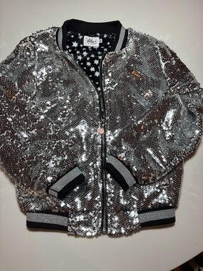 Lola and the Boys Smiley Face Sequin Jacket